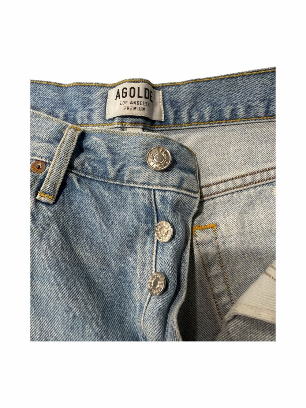 AGOLDE Parker Cut-Off Denim Shorts Size 29 Light Wash Distressed Frayed Hem - Picture 3 of 4